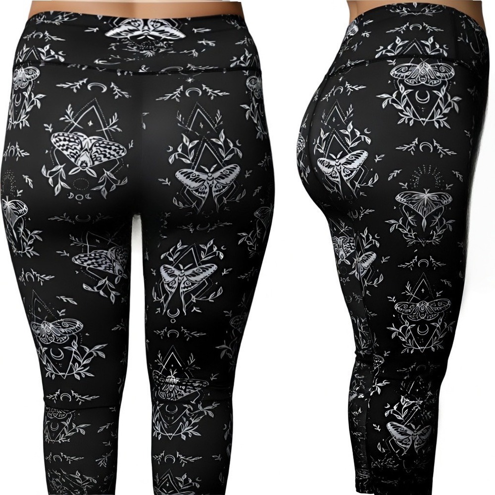 TORRID Nightfall Mystic Moths Pattern Goth Gothic Leggings NWT Size 3X - Picture 3 of 13